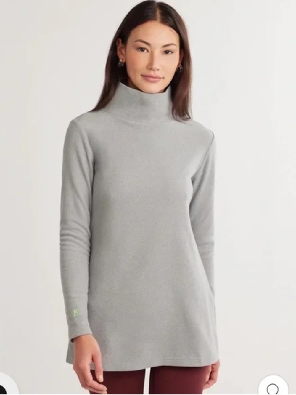 Dudley Stephens Light Gray Turtleneck Tunic Sweater